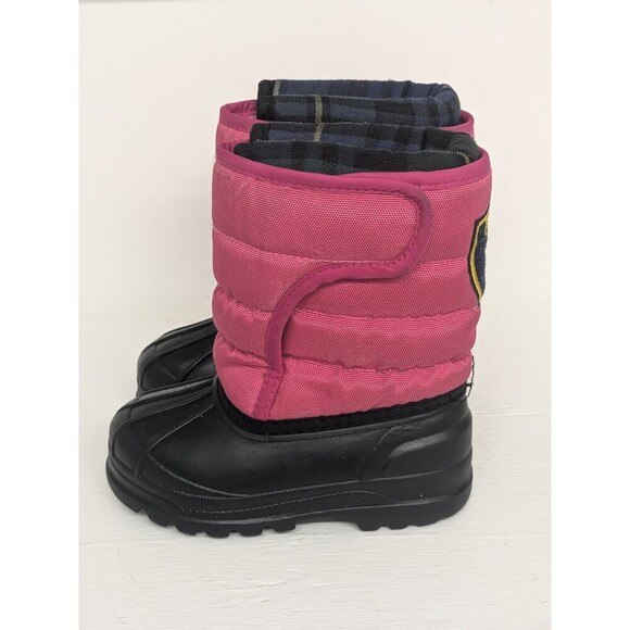 Polo Ralph Lauren Kids Size 7 Vancouver EZ Winter Snow Duck Boots Pink Plaid - Picture 4 of 6